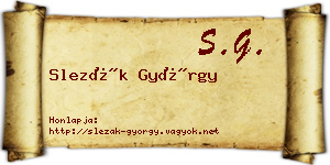 Slezák György névjegykártya