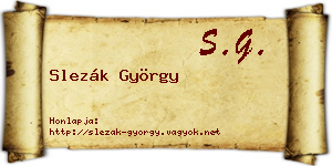 Slezák György névjegykártya